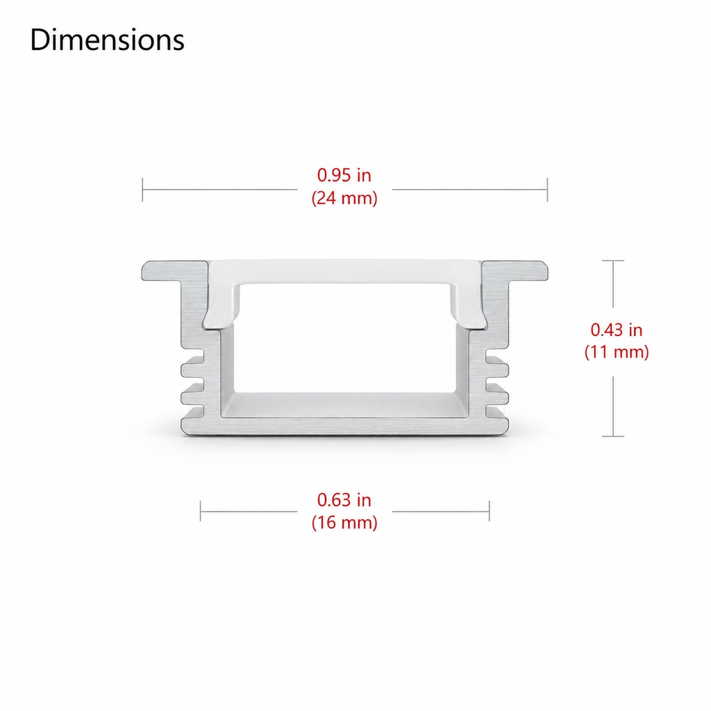 Recess 300 DIY | LED Aluminum Channel & Frosted Diffuser